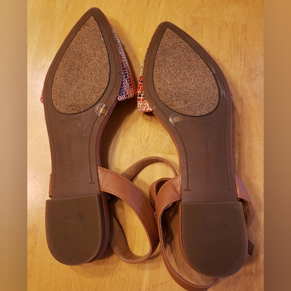 Lucky Brand Makaby Woven Striped Flat Sandals 6.5 - Picture 8 of 9